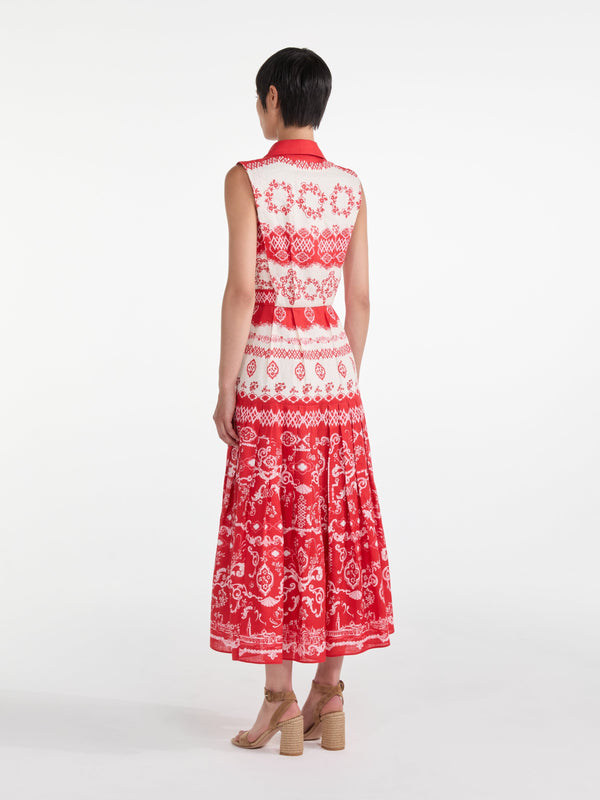 Saloni Nya Dress In Vermilion Riviera