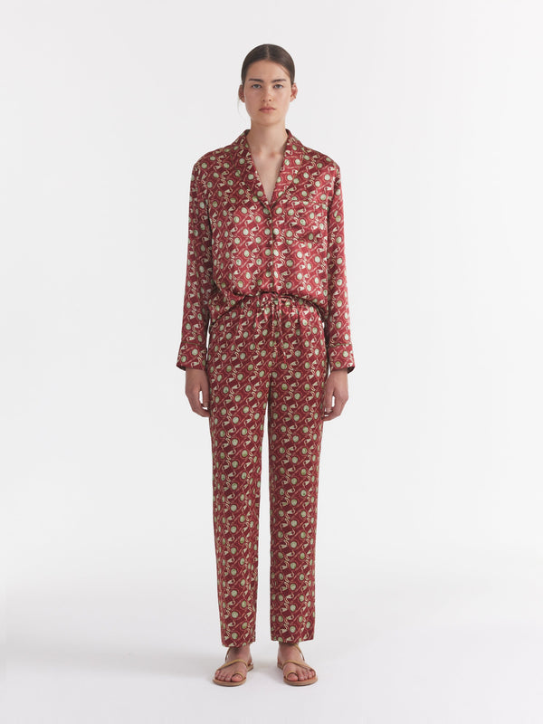 Saloni Paige C Trouser In Boa Wine