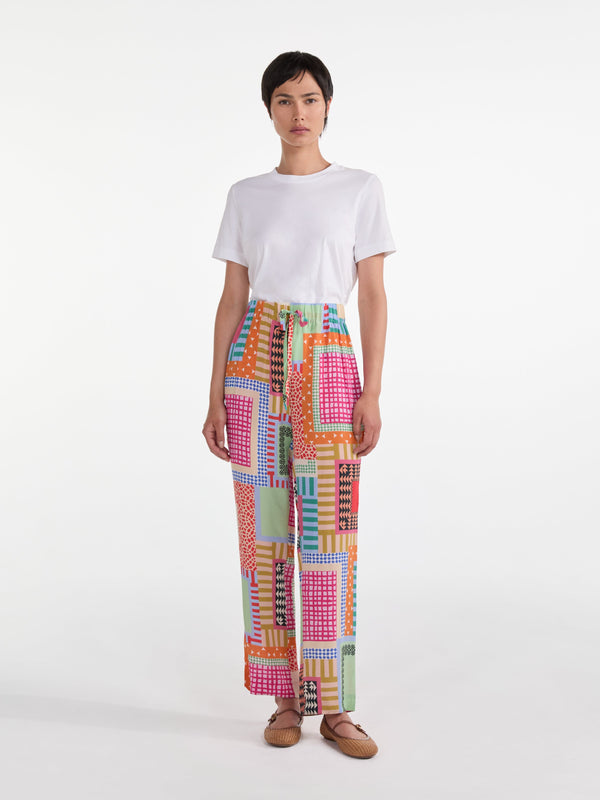 Saloni Paige-C Trouser In Palm Tree Print