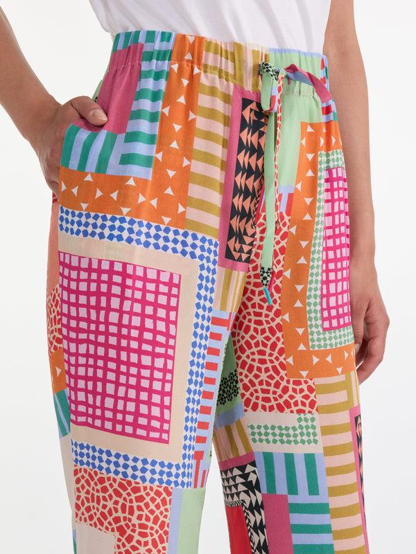 Saloni Paige-C Trouser In Palm Tree Print