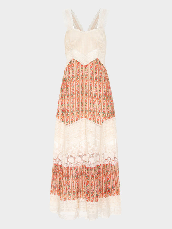 saloni Phoebe Dress in Zinnia Stripe Cream