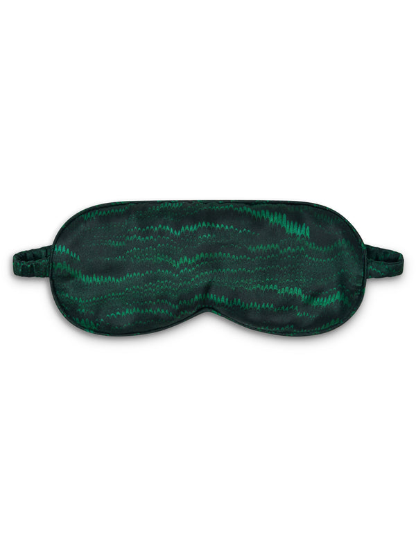saloni Piped Eye Mask in Forest Marbling