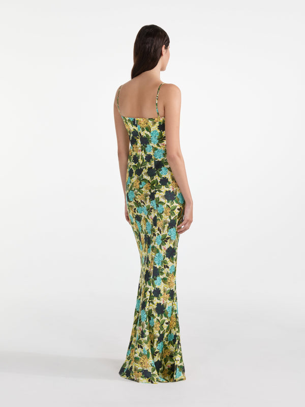 Saloni Renee Dress In Lantana Aquatic