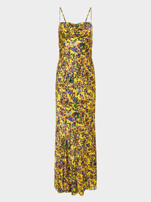 saloni Renee Long Dress in Ornamental Citrine