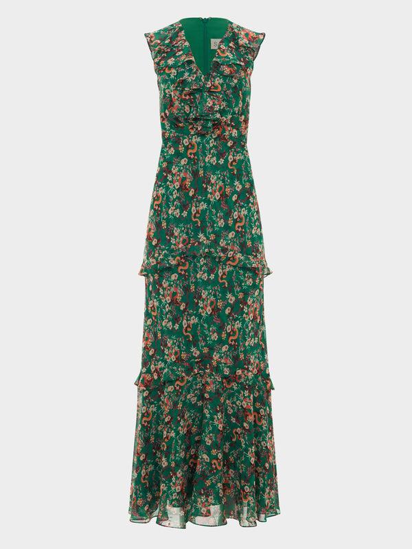 saloni Rita Dress Emerald Hidden Ophidian