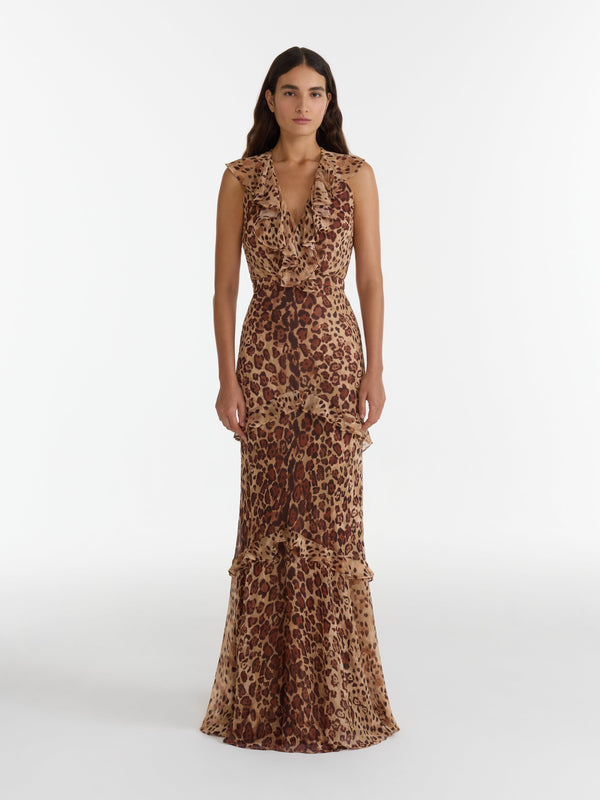 Saloni Rita Dress In Cheetah