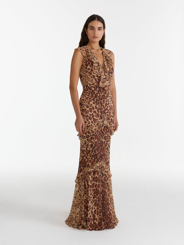 Saloni Rita Dress In Cheetah
