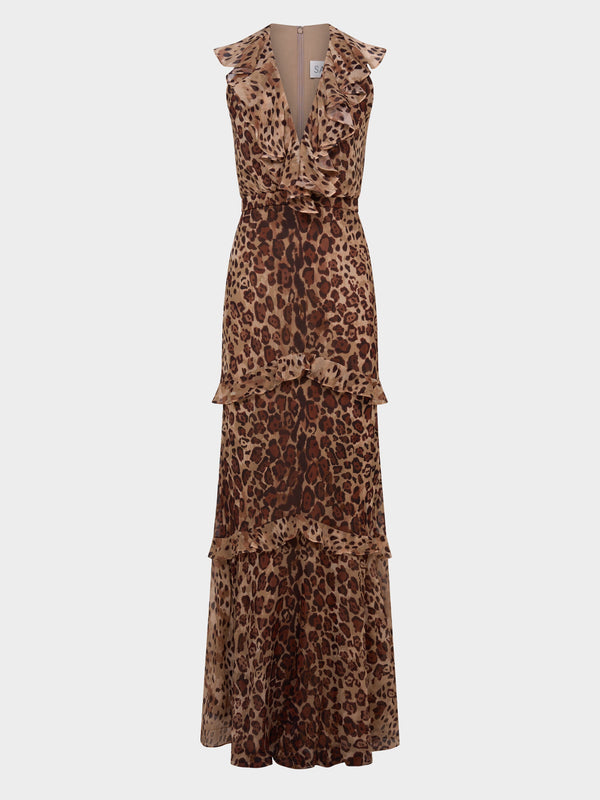 saloni Rita Dress in Cheetah