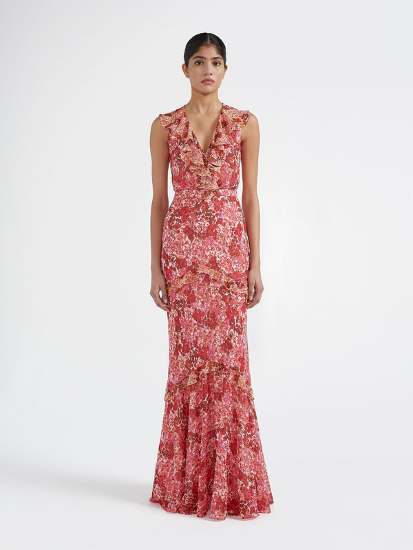 Saloni Rita Dress In Florentina Blush