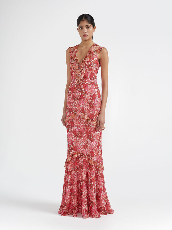 Saloni Rita Dress In Florentina Blush