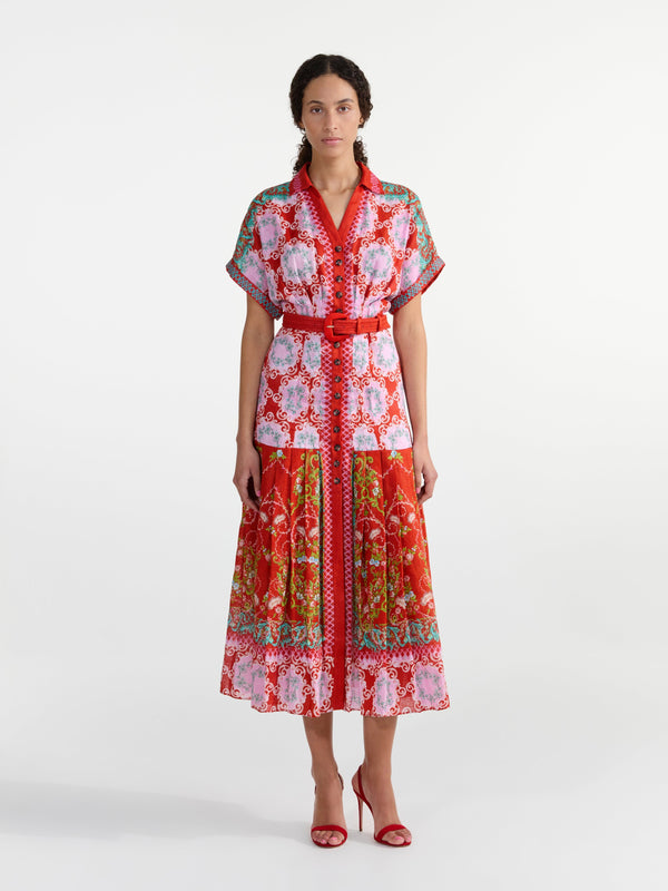 Saloni Riya B Dress In Cicchetti Coral