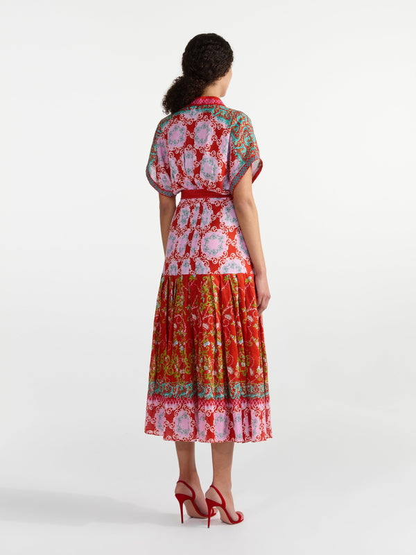 Saloni Riya B Dress In Cicchetti Coral