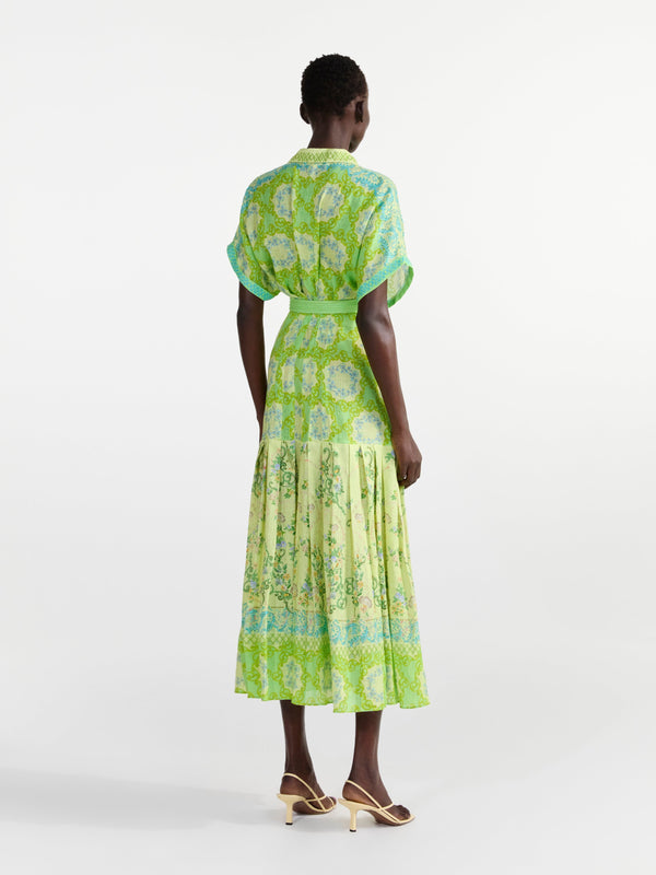 Saloni Riya B Dress In Cicchetti Lime