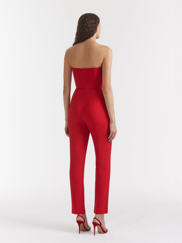 Saloni Sabine Jumpsuit In Scarlet