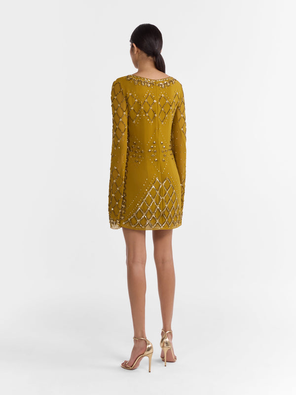 Saloni Sade Tunic Dark Gold Gilded Embroidery