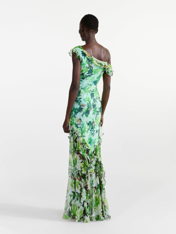 Saloni Seema Dress In Watercolour Garden