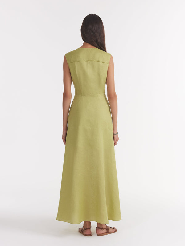 Saloni Sierra Dress In Kiwi