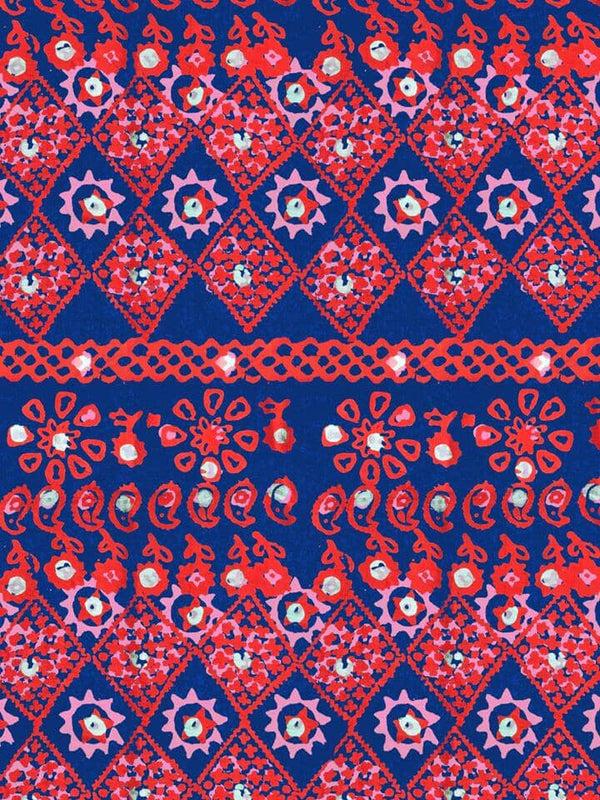 Saloni Silk Kimono Robe In Scarlet Batik