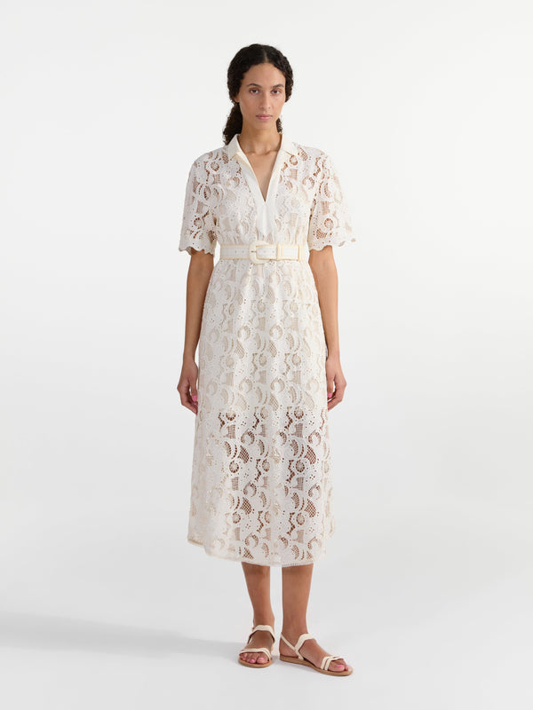 Saloni Suni Dress In Cream Ivory