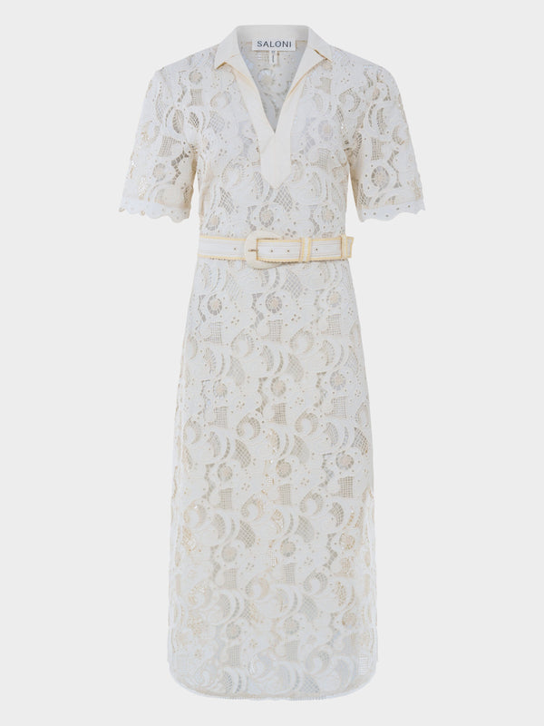 saloni Suni Dress in Cream Ivory
