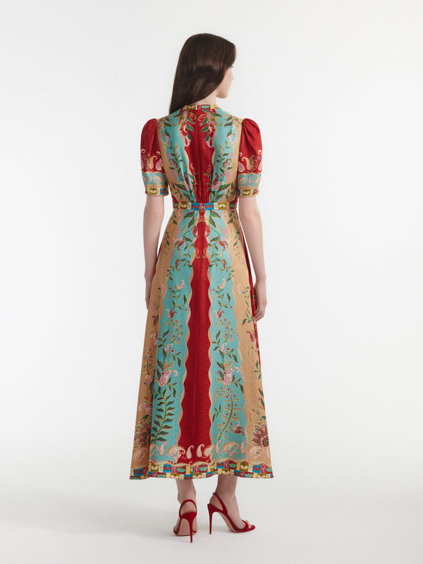 Saloni Tabitha Dress In Paisley Vines