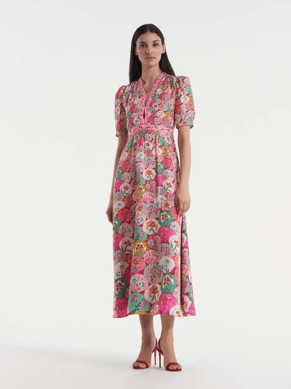 Saloni Tabitha Dress In Shell Gradient