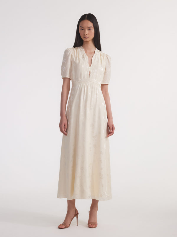 Saloni Tabitha Dress In Tusk