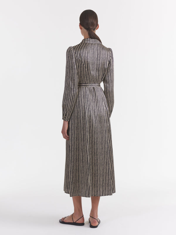 Saloni Vanessa-B Dress In Stem Noir Small