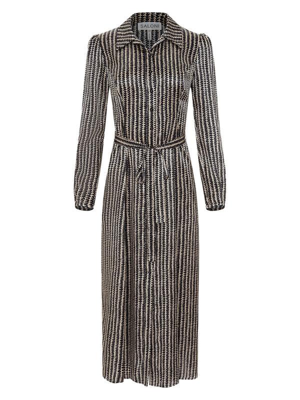 saloni Vanessa-B Dress in Stem Noir Small