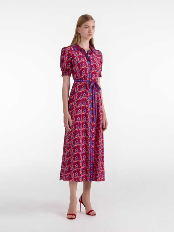 Saloni Vanessa D Dress In Quail Magenta