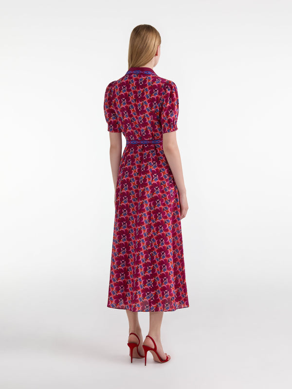 Saloni Vanessa D Dress In Quail Magenta