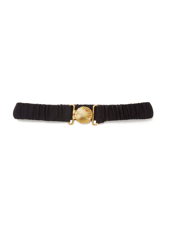 saloni Venyx Jewelled Shell Belt Black
