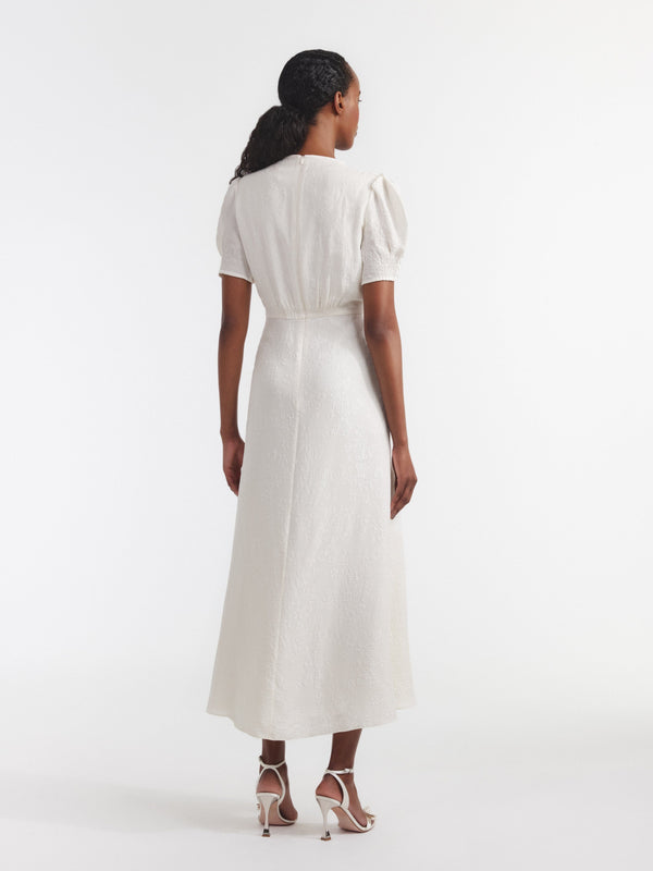 Saloni Venyx Lea Long Dress In Ivory