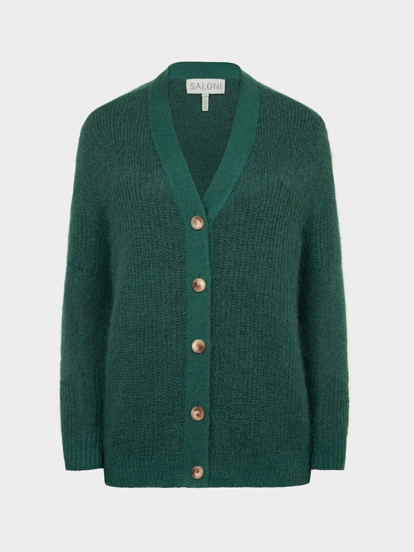 saloni Venyx Oversized Cardigan in Jade