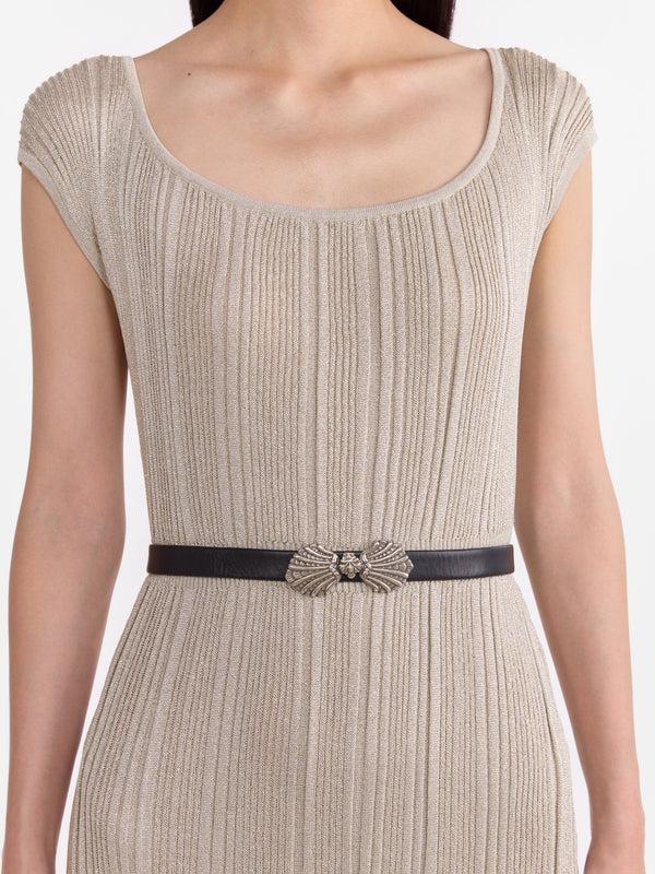 Saloni Venyx Shell Belt In Black