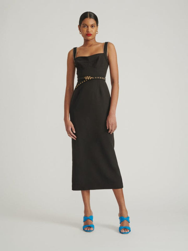 Saloni Venyx Snake Eyes Black Leather Belt