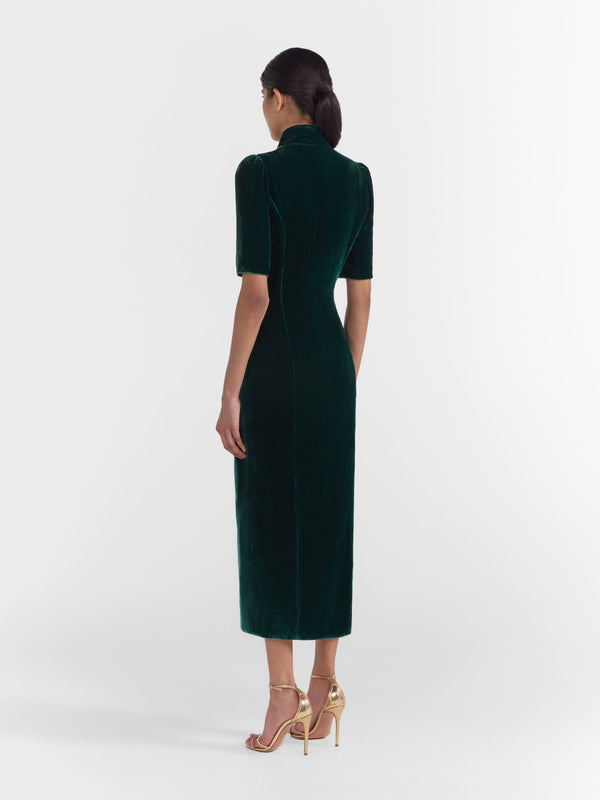 Saloni Venyx Taro Dress In Jade