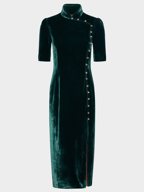 saloni Venyx Taro Dress in Jade