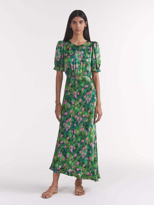 Saloni Vida D Dress In Palmetto Fern