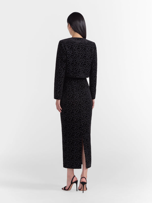 Saloni Vika Velvet Jacket Noir Featherleaf