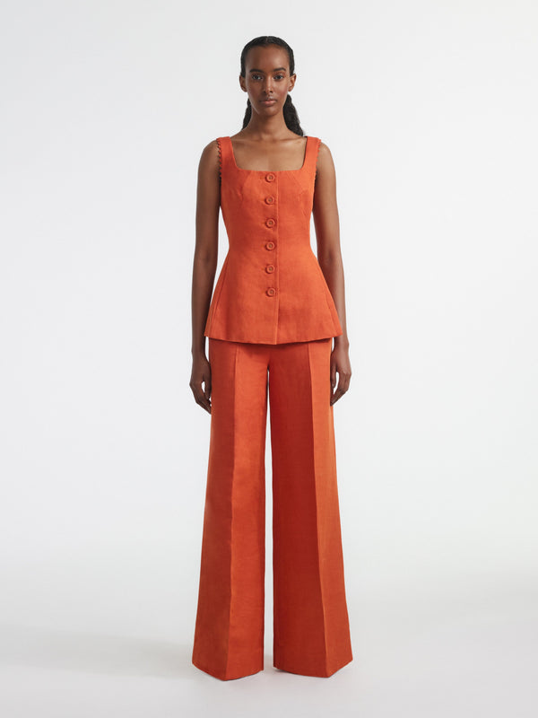 Saloni Walli Trouser In Terracotta