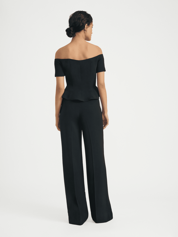 Saloni Wide Tailored Trouser In Black
