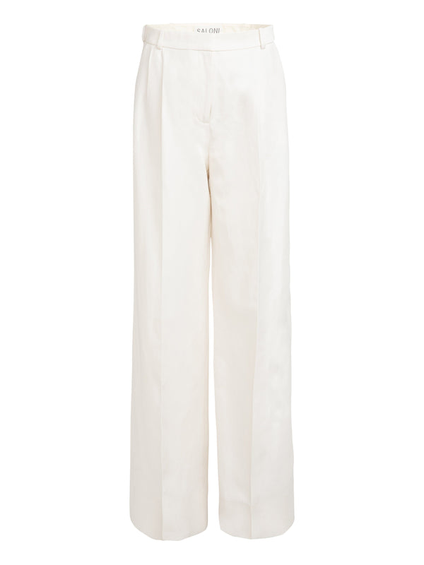 saloni Wide Tailored Trouser in Cream