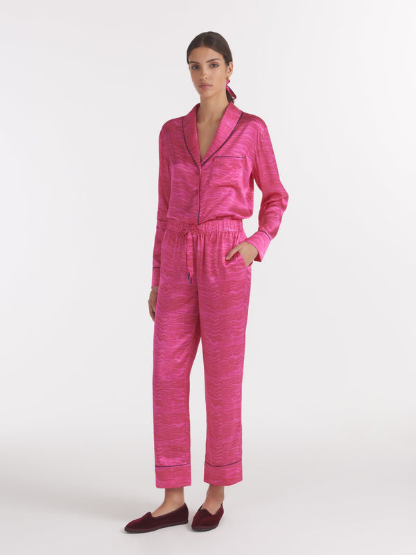 Saloni Women's Lounge PJ Set In Pink Marbling