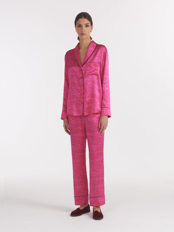 Saloni Women's Lounge PJ Set In Pink Marbling