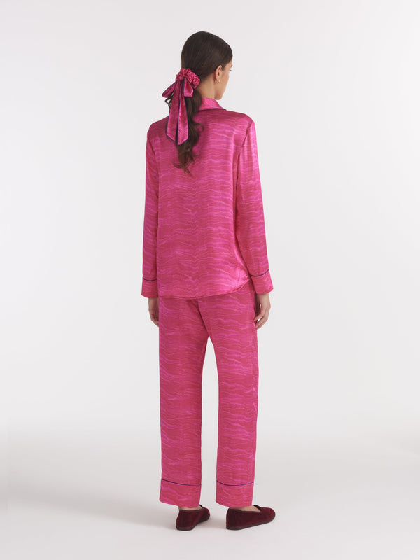Saloni Women's Lounge PJ Set In Pink Marbling