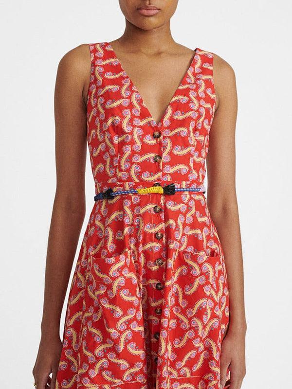 Saloni Woven Cord Belt Light Blue