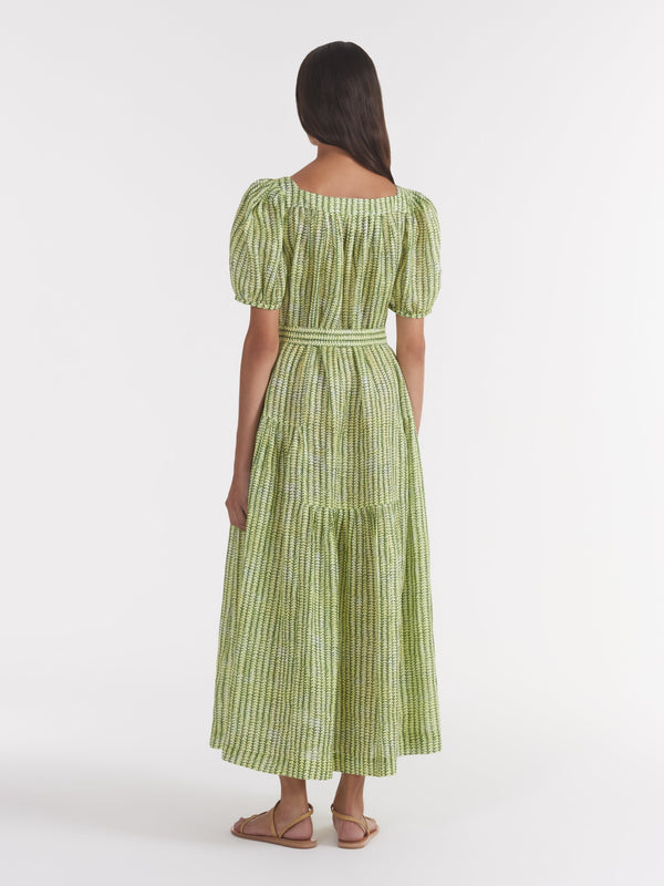 Saloni Yashi Dress In Stem Lemon