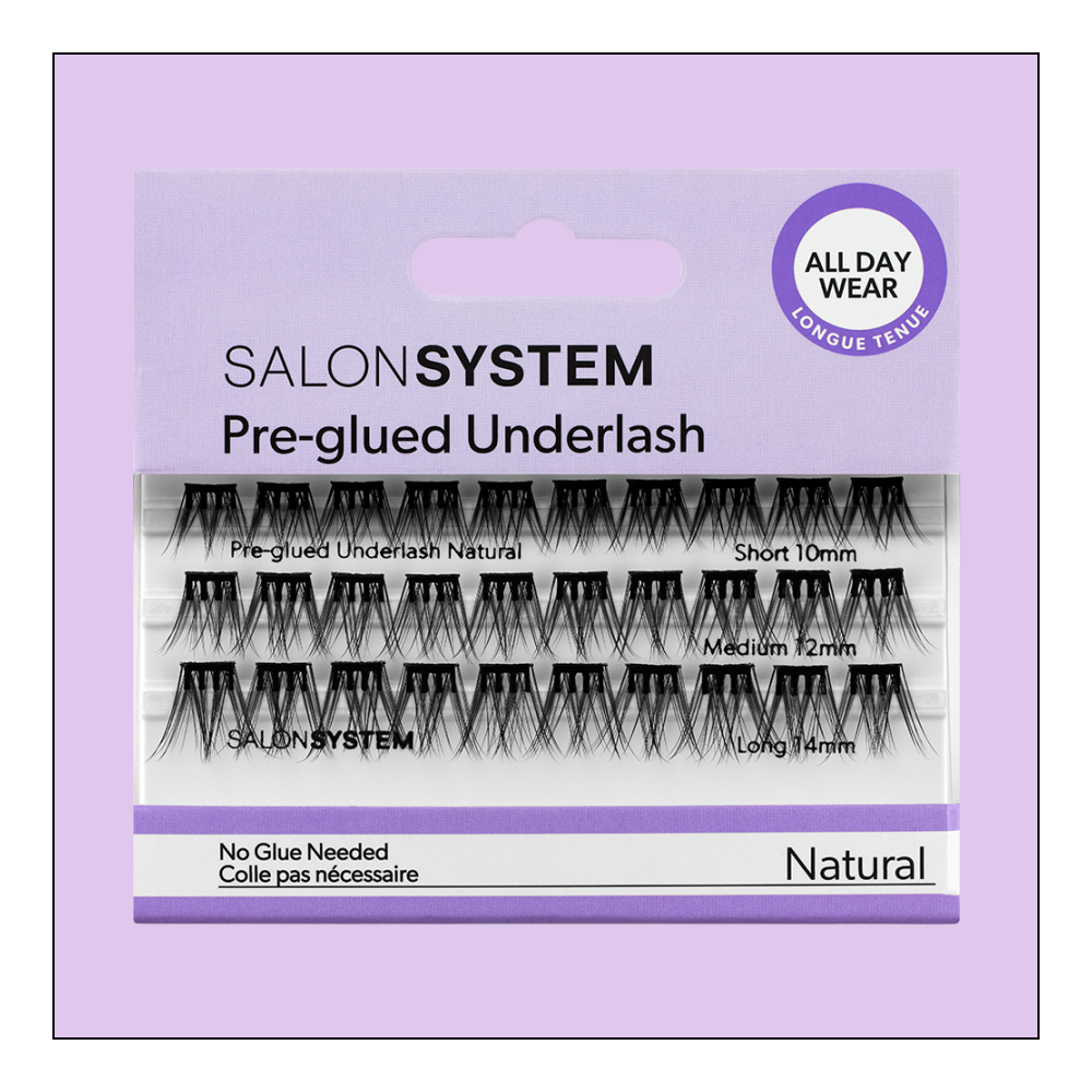 salonsystem Underlash Pre-Glued Natural Mixed Length