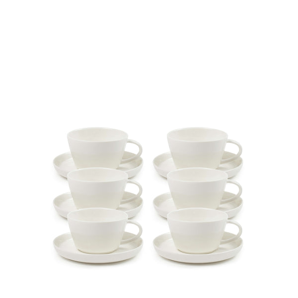 salt & pepper Canteen Tea Cups & Saucers 270mL - Set of 6